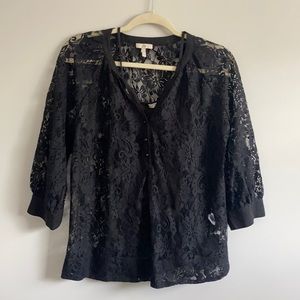 Joie black lace top